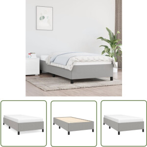 vidaXL Bedframe - Slaapcomfort - Bedframe zonder matras 90x200 cm stof lichtgrijs - Tweepersoonsbed - Licht Grijs Bed - Houten Bedframe