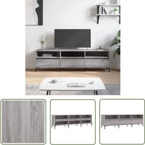 vidaXL Houten Tv-meubel - Tv-meubel - Tv-meubel 150x30x44,5 cm bewerkt hout grijs sonoma eikenkleurig - Grijze Tv-meubel - Tv Kast - Tv Stand