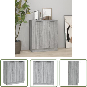 vidaXL Grijze Dressoirs - Dressoir - Dressoir 60x30x70 cm bewerkt hout grijs sonoma eiken - Houten Dressoir - Salontafel - Tv Tafel