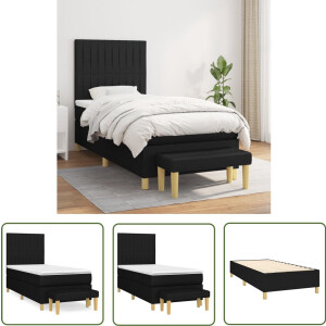 vidaXL Boxspring met Matras Zwart 80x200 cm Boxspringbed - Boxspring - Tweepersoonsbed - Bed Frame - Matras