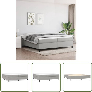 vidaXL Slaapcomfort - Boxspring Frame - Bedframe zonder matras stof lichtgrijs 200x200 cm - Tweepersoons Bed - Grijs Bed - Stoffen Bed