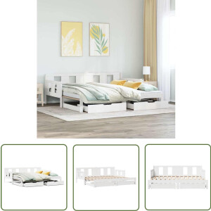 vidaXL Sleutelset - Dynamo Meter - Slaapbank met onderschuifbed/lades zonder matras 80x200 cm wit - Gereedschap - Montageset - Garage