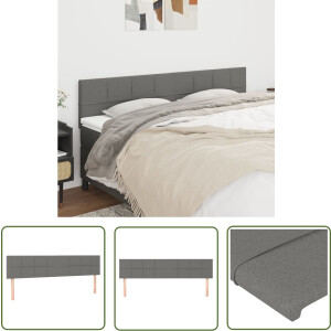 vidaXL Hoofdeinde - Hoofd Bord - Hoofdborden 2 st 100x5x78/88 cm stof donkergrijs - Beddecoratie - Stoffen Hoofdbord - Donkere Kleuren