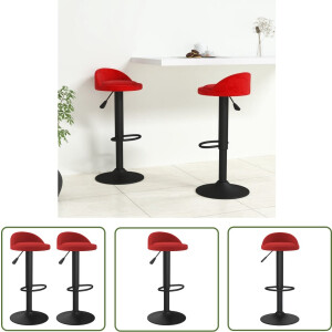 vidaXL Fluweel Stoffen Barkrukken - Barkrukken - Barkrukken 2 st fluweel wijnrood - Rode Barkrukken - Barkrukken Met Armleuningen - Draaibare Barkrukken