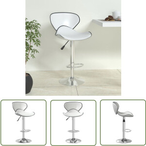 vidaXL Stoel - Barkruk - Barkruk kunstleer wit - Barstoelen - Keukenmeubel - Eetkamerstoel