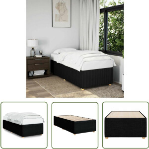 vidaXL Houten Bed - Bed Frame - Bedframe zonder matras 80x200 cm stof zwart - Tweepersoonsbed - Boxspring - Slaapcomfort