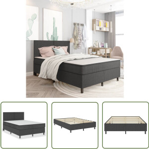 vidaXL Boxspringframe Grijs 180x200 cm Stof Boxspringframe - Boxspring - Bedframe - Tweepersoonsbed - Grijs Bed