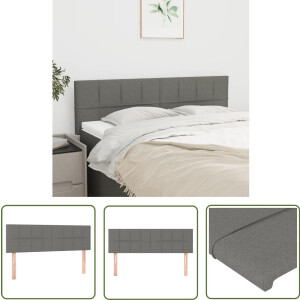 vidaXL Hoofdborden 2 st donkergrijs 72x5x78/88 cm Hoofdboard - Bed Accessoires - Klassiek - Grijs - Stoffen Headboard