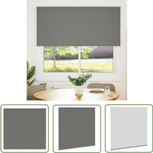 vidaXL Verduisterend - Rolgordijn - Rolgordijn verduisterend 150x150 cm stofbreedte 146,6 cm grijs - Privacy - Lichtregeling - Woonkamer