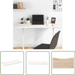 vidaXL Grenen Hout - Bureau Blad - Bureaublad 110x60x2,5 cm massief grenenhout wit - Wit - Werkblad - Home Office