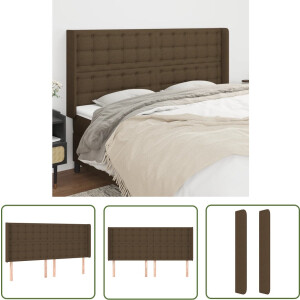 vidaXL Hoofdbord Kopen - Klassieke Hoofdbord - Hoofdbord met randen 183x16x118/128 cm stof donkerbruin - Bedhoofd - Stoffen Hoofdbord - Bruin Hoofdbord