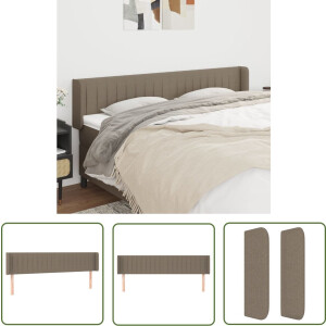 vidaXL Beddecoratie - Hoofd Bord - Hoofdbord met randen 163x16x78/88 cm stof taupe - Hoofdbord Taupe - Stoffen Hoofdbord - Comfortabel Hoofdbord