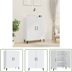 vidaXL Houten Dressoir - Dressoir - Dressoir 70x34x90 cm bewerkt hout wit - Wit Dressoir - Vintage Dressoir - Salontafel