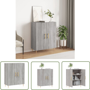 vidaXL Grijze Dressoirs - Dressoir - Dressoir 69,5x34x90 cm bewerkt hout grijs sonoma eikenkleurig - Houten Dressoir - Salontafel - Tv Tafel