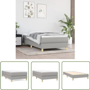 vidaXL Boxspring - Lichtgrijs - 90x190 cm - Inclusief Matras Boxspringbed - Bed Frame - Slaapkamer Meubilair - Tweepersoons Bed - Grijs Bed
