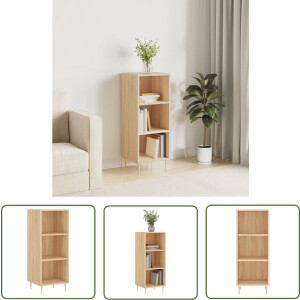 vidaXL Salontafel - Dressoir - Dressoir 34,5x32,5x90 cm bewerkt hout sonoma eikenkleurig - Houten Meubel - Bruine Kleur - Landelijk Interieur