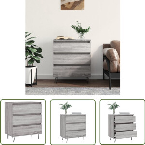 vidaXL Grijze Kast - Dressoir - Dressoir 60x35x70 cm bewerkt hout grijs sonoma eikenkleurig - Houten Dressoir - Salontafel - Tv Tafel
