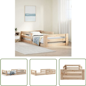 vidaXL Grenenhouten Bed - Bedframe - Bedframe zonder matras massief grenenhout 90x200 cm - Tweepersoons Bed - Kingsize Bed - Boxspring