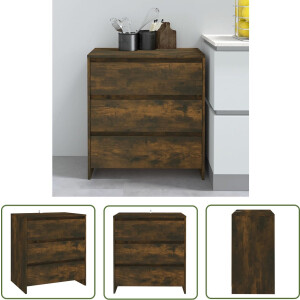 vidaXL Kast - Dressoir - Dressoir 70x41x75 cm bewerkt hout gerookt eikenkleurig - Opbergkast - Houten Dressoir - Bruine Dressoir