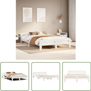 vidaXL Bedframe - Massief Grenenhout - 150x200 cm Slaapcomfort - Houten Bed - Tweepersoonsbed - Bedframe - Boxspring Bed