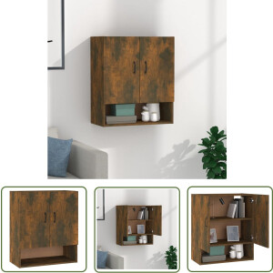 vidaXL Houten Kast - Wandkast - Wandkast 60x31x70 cm bewerkt hout gerookt eikenkleurig - Opbergkast - Bruine Kast - Landelijke Kast