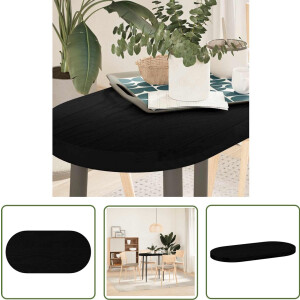 vidaXL - Tafelblad - 80x40x4 - cm - ovaal - massief - eikenhout - donkerbruin