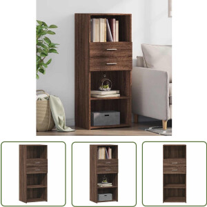 vidaXL Houten Kast - Hoge Kast - Hoge kast 50x42,5x124 cm bewerkt hout bruin eikenkleurig - Bruine Kast - Eiken Kast - Opslagkast