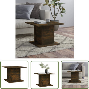 vidaXL Woonkamertafel - Salontafel - Salontafel 55,5x55,5x40 cm bewerkt hout gerookt eikenkleurig - Houten Salontafel - Bruine Salontafel - Gerookte Eik