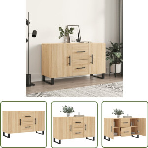 vidaXL Houten Dressoir - Dressoir - Dressoir 100x36x60 cm bewerkt hout sonoma eikenkleurig - Sonoma Eiken - Modern Dressoir - Compact Dressoir