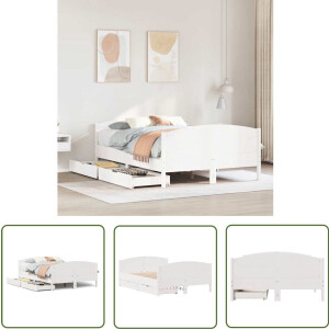 vidaXL Sleutelset - Dynamo Meter - Bedframe zonder matras massief grenenhout wit 140x190 cm - Gereedschap - Handgereedschap - Draperpatools