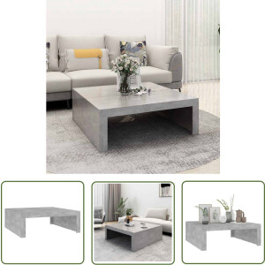vidaXL Salontafeltje - Salontafel - Salontafel 100x100x35 cm bewerkt hout betongrijs - Koffietafel - Tv-tafel - Betonlook