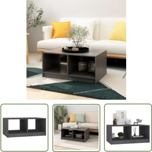 vidaXL Massief Hout - Salontafel - Salontafel 75x50x33,5 cm massief grenenhout grijs - Grenoble - Living Room Furniture - Coffee Table