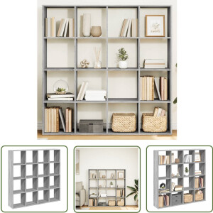 vidaXL Houten Boekenkasten - Boekenkasten - Boekenkast 137,5x29x137,5 cm bewerkt hout grijs sonoma eiken - Grijze Boekenkast - Boekenplank - Opslagoplossing