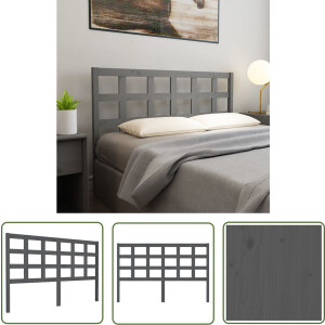 vidaXL Hoofd Bord - Houten Hoofdbord - Hoofdbord 156x4x100 cm massief grenenhout grijs - Hoofdeinde - Grijze Hoofdbord - Massief Hout
