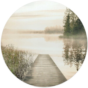 Glasschilderij Ochtendzon bij de pier - Ø 50 - Glas - REINDERS