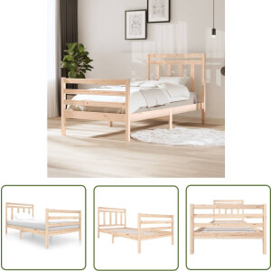 vidaXL Grenenhouten Bed - Bedframe - Bedframe massief hout 100x200 cm - Massief Hout Bed - Slaapkamer Meubels - Boxspring Bed