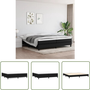 vidaXL Pocketveer Matras - Boxspringbed - Boxspring met matras stof zwart 200x200 cm - Boxspring - Tweepersoonsbed - Zware Boxspring