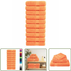 vidaXL Handdoeken - Badhanddoeken - Badhanddoeken SOLUND 10 st 600 g/m² 100x150 cm - Katoen Handdoeken - Oranje Handdoeken - Grote Handdoeken