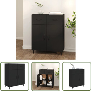 vidaXL Houten Dressoir - Dressoir - Dressoir 69,5x34x90 cm bewerkt hout zwart - Black Dresser - Vintage Dressoir - Modern Dressoir