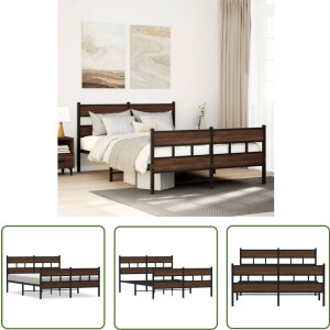 vidaXL Houten Bed - Bedframe - Bedframe met hoofdbord en voetbord zonder matras 140x200 cm - Tweepersoonsbed - Boxspring - Slaapcomfort