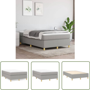 vidaXL Boxspring - Boxspringbed - Boxspring met matras stof lichtgrijs 120x200 cm - Slaapkamer Meubels - Tweepersoons Bed - 120x200 Cm Bed