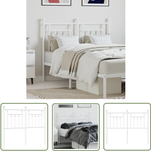 vidaXL Hoofdboard - Hoofdbord - Hoofdbord 120 cm metaal wit - Beddecoratie - Slaapkamers - Vintage