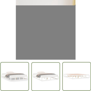 vidaXL Wooden Bed Frame - Modern Bedframe - Bedframe massief hout wit 180x200 cm - King Size Bed - White Bed Frame - Bedroom Furniture