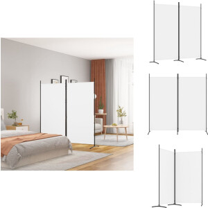 vidaXL Kamerscherm - Kamerschermen - Scheidingswand - Ruimteverdeler - Kamerscherm met 2 panelen 175x180 cm stof wit