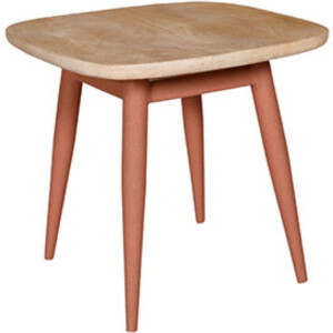 by Mooss - Salontafel - Naturel - Peach - Pink - 45x45 cm - Trendy - Hout - Metaal - Minimalistisch