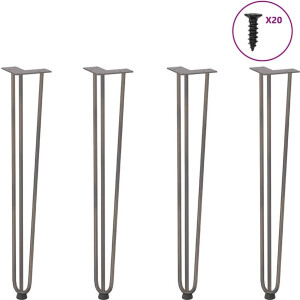 vidaXL - Haarnadelpoten - voor - console - tafel - 4 - st - 72 - cm - massief - staal - naturel