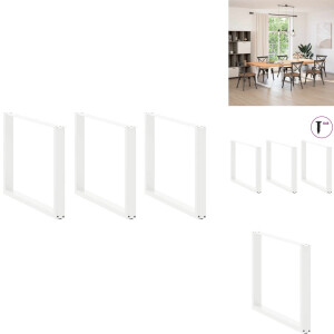 vidaXL Eettafelpoot - Eettafelpoten - Tafelpoot - Meubeltafelpoot - Eettafelpoten 2 st U-vormig 100x(72-73) cm staal wit