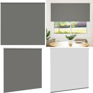 vidaXL Rolgordijn verduisterend 145x175 cm stofbreedte 141,6 cm grijs - Rolgordijn - Rolgordijnen - Dag- En Nachtgordijn - Verduisterend Rolgordijn
