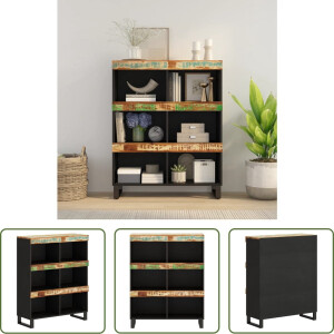 The Living Store Industriële Bijzetkast - 85 x 33 x 107 cm - Massief gerecycled hout - ijzer