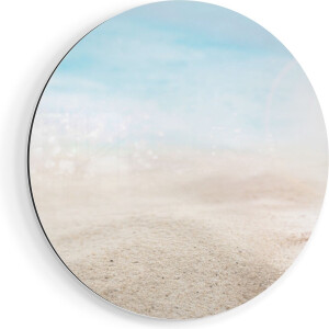 Artaza Dibond Muurcirkel Cocktail Mix Drankje op het Strand  - Ø 90 cm - Groot - Wandcirkel - Rond Schilderij - Voor Binnen en Buiten